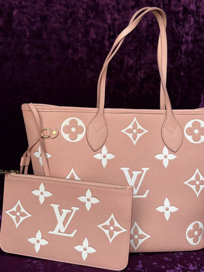 Louis Vuitton Neverfull Pm Impriente Pink Micro Rank A