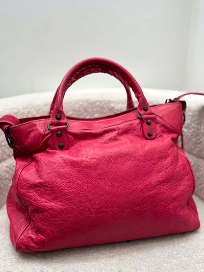Balenciaga city red rhw with entrupy cert strap Rank A 8.5