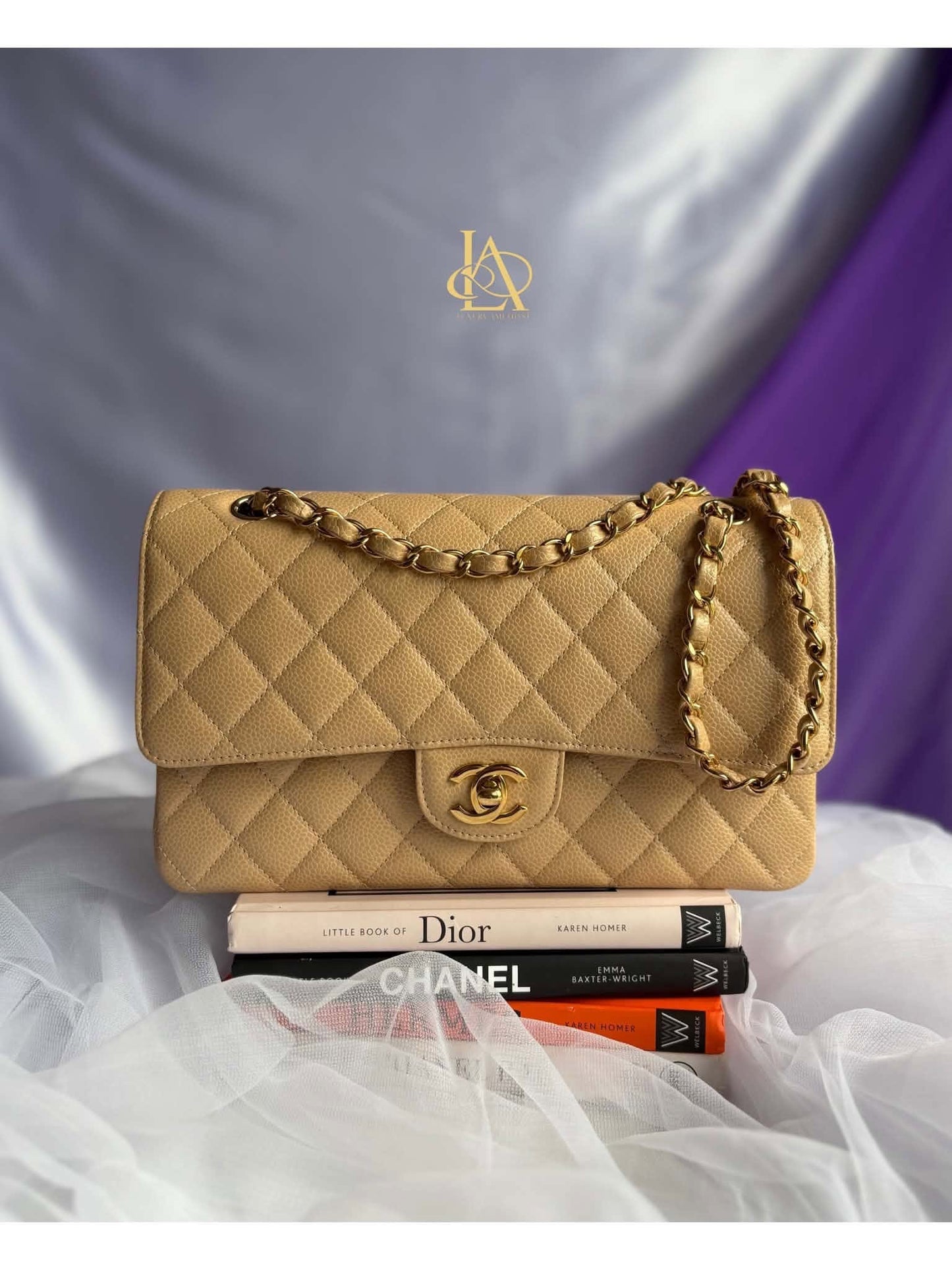 Chanel double flap med beige caviar ghw micro NPLHJ1P0 Rank SA