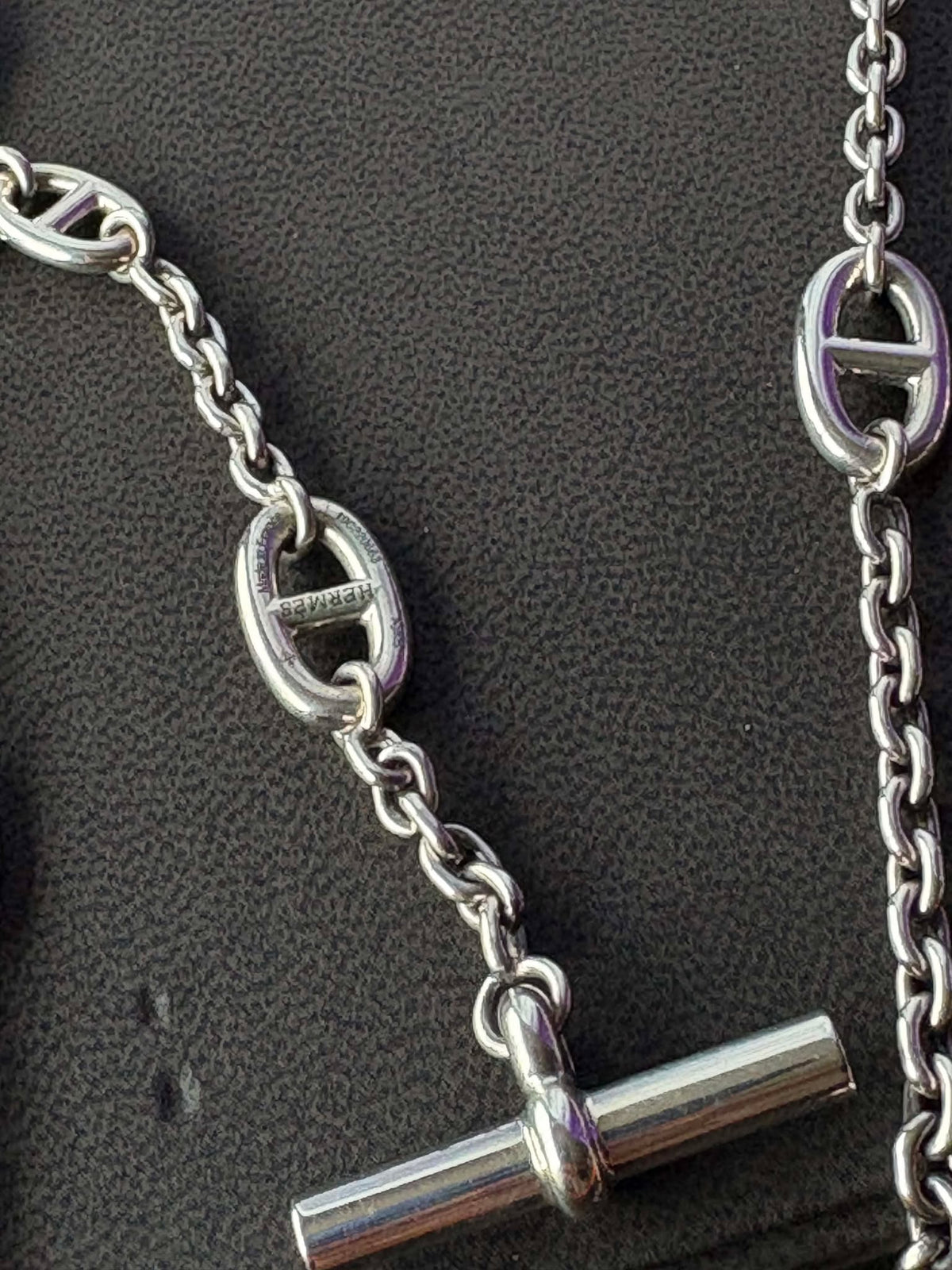 Hermes Farandole small model long necklace in silver