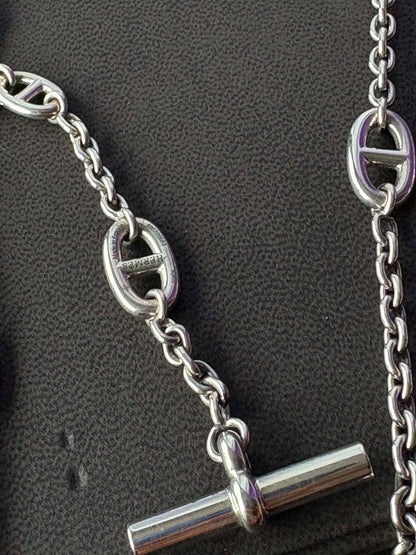 Hermes Farandole small model long necklace in silver