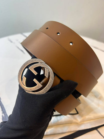 Gucci belt brown silver faded buckle size 95/38
