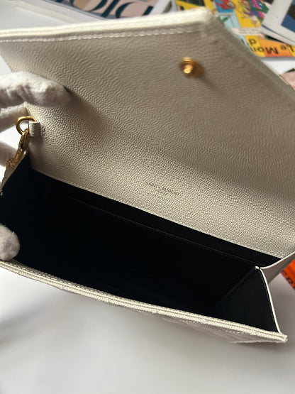 YSL white ghw clutch Brandnew