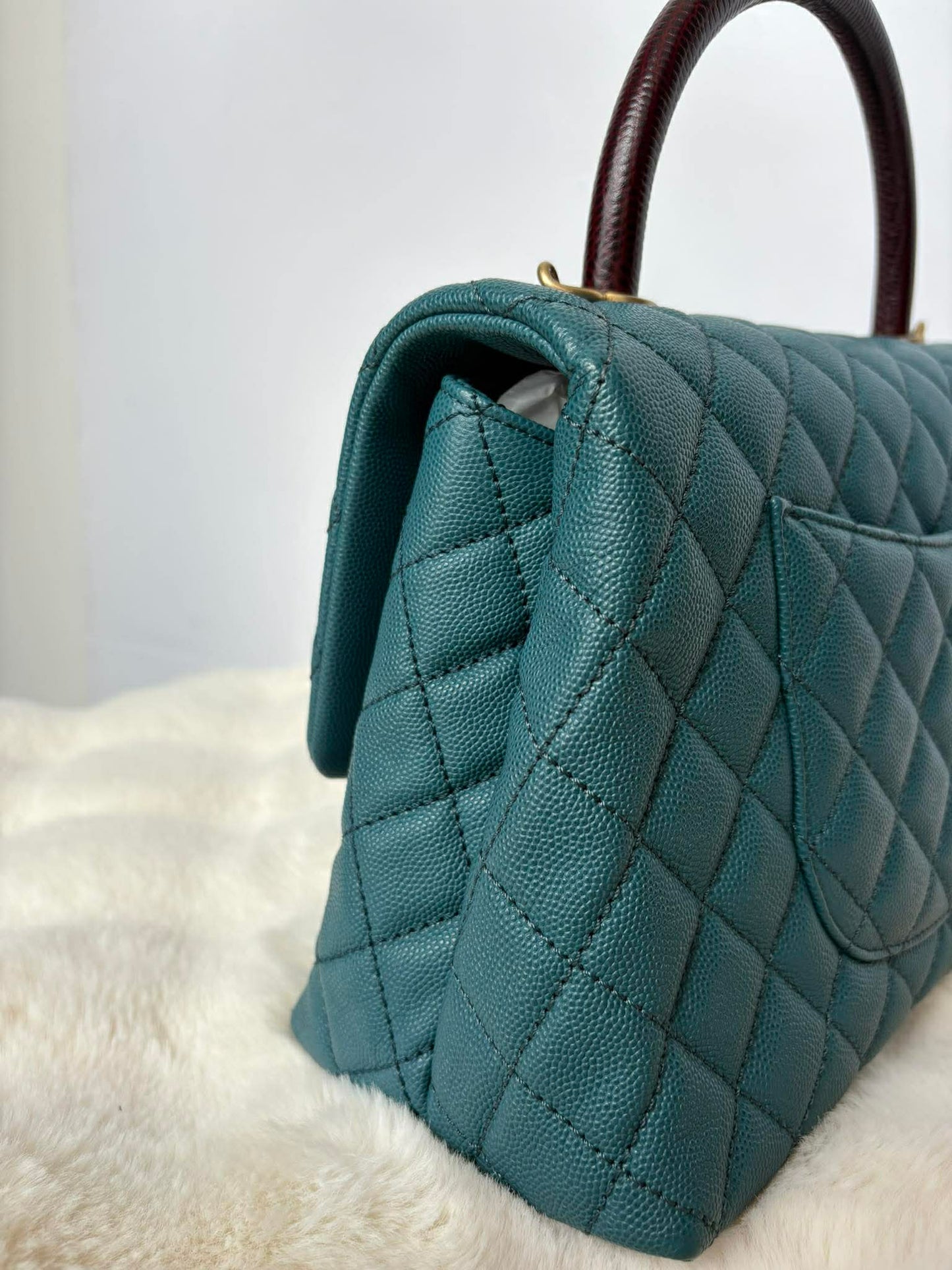 Chanel coco med lizard handle ghw series 28237389