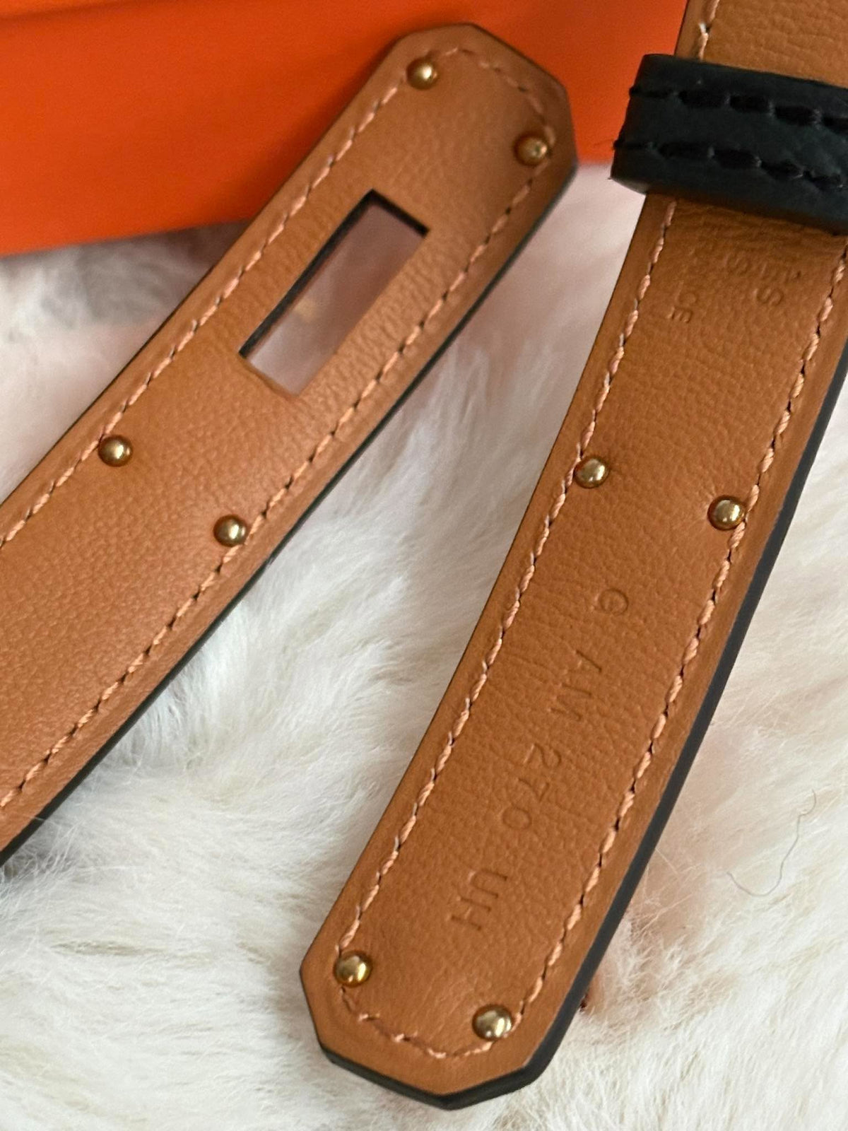 Hermes Kelly belt black Rghw stamp G AM 270 UH Brandnew