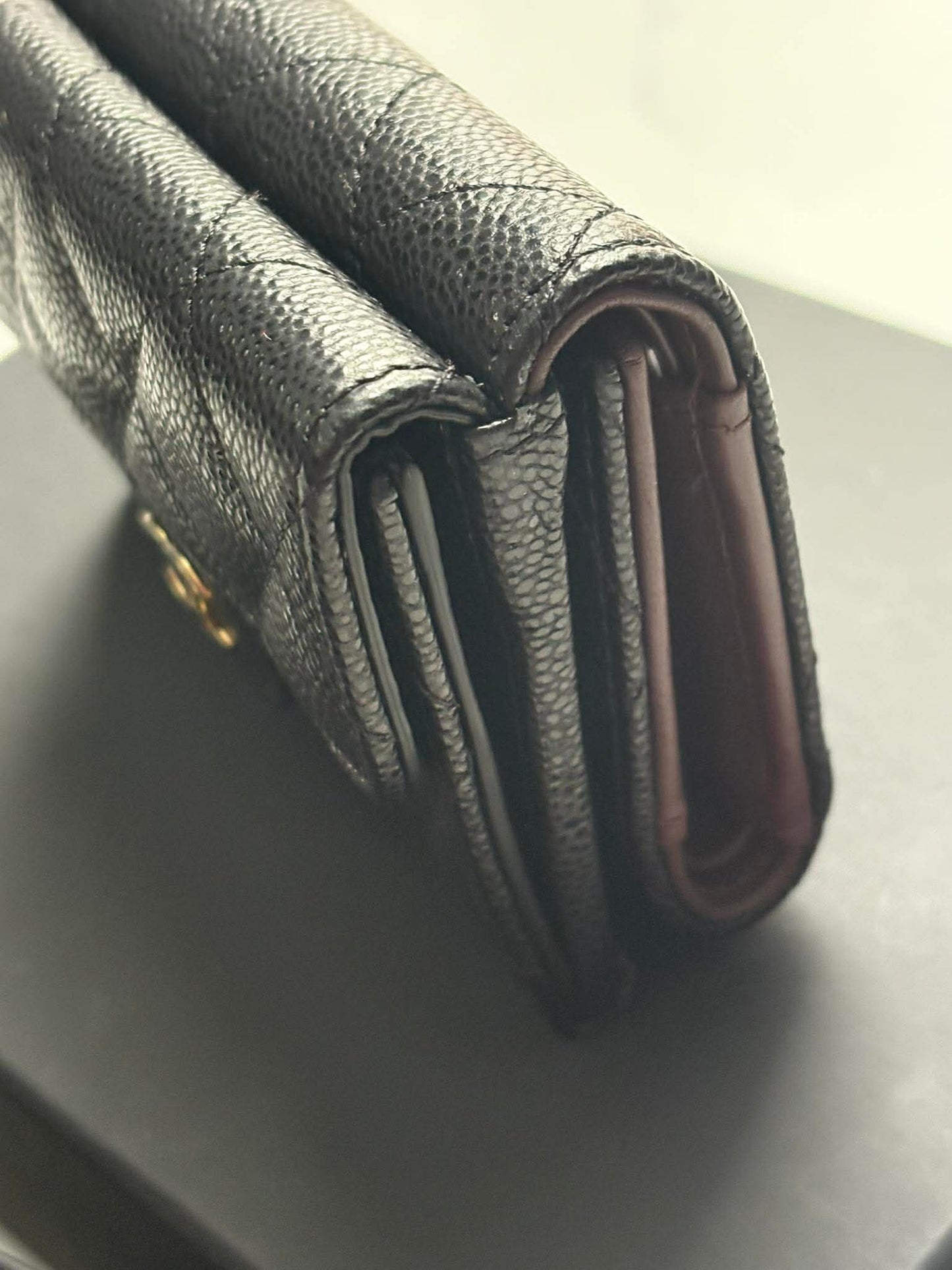 Chanel s-small wallet trifold caviar ghw micro XNEU6XN8