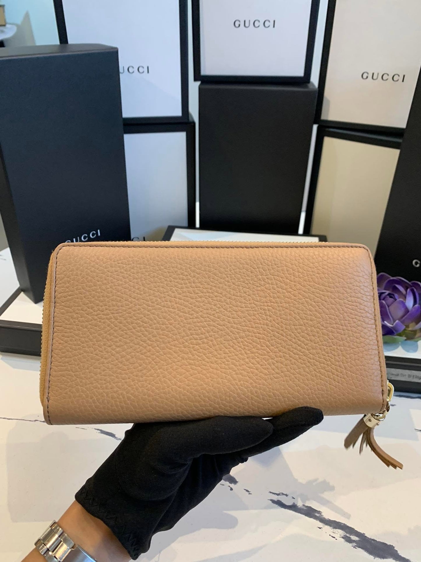 Gucci&nbsp;Soho Zippy Beige Long&nbsp;wallet Brandnew