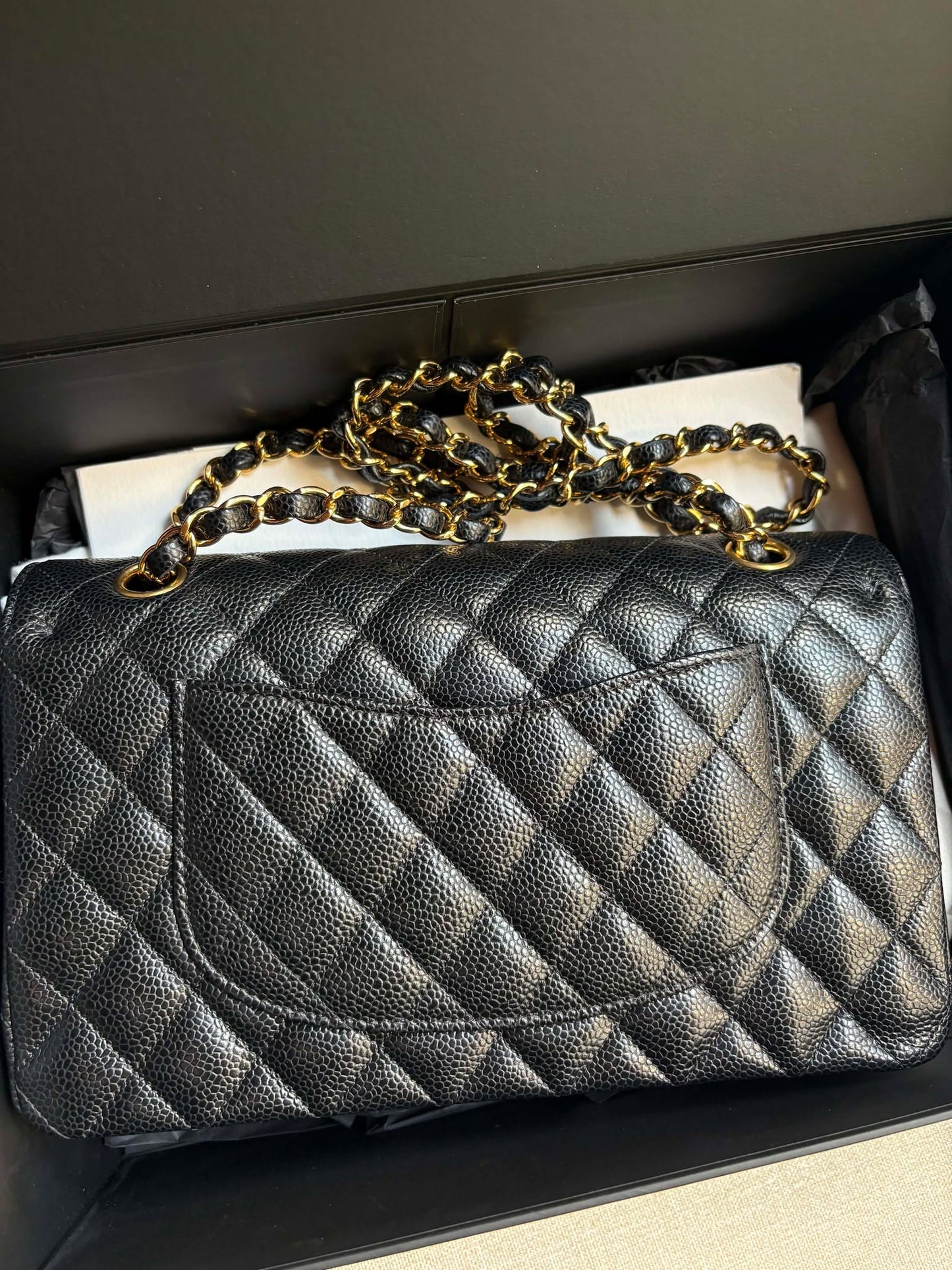 Chanel double flap black ghw micro H9PA0C2J rank A