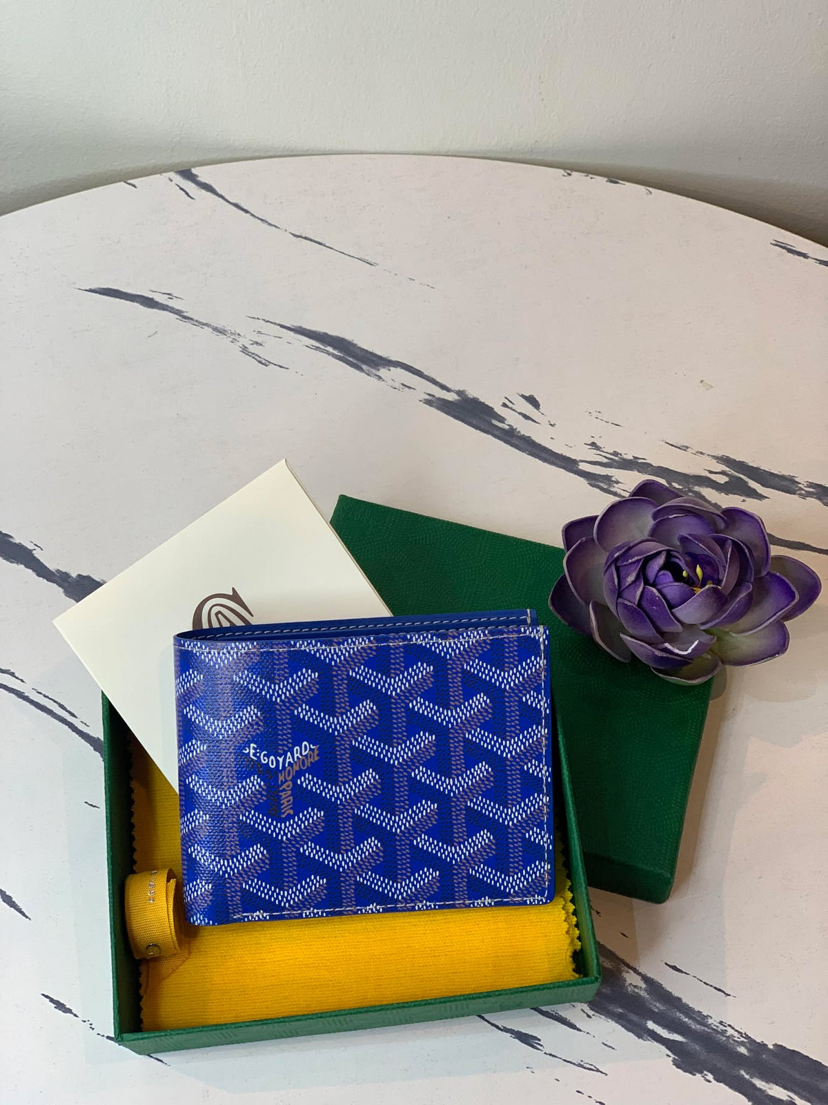 Goyard Bifold Wallet Mens Blue VAR 020236