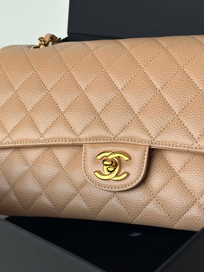Chanel double flap med beige caviar ghw micro NPLHJ1P0 Rank SA