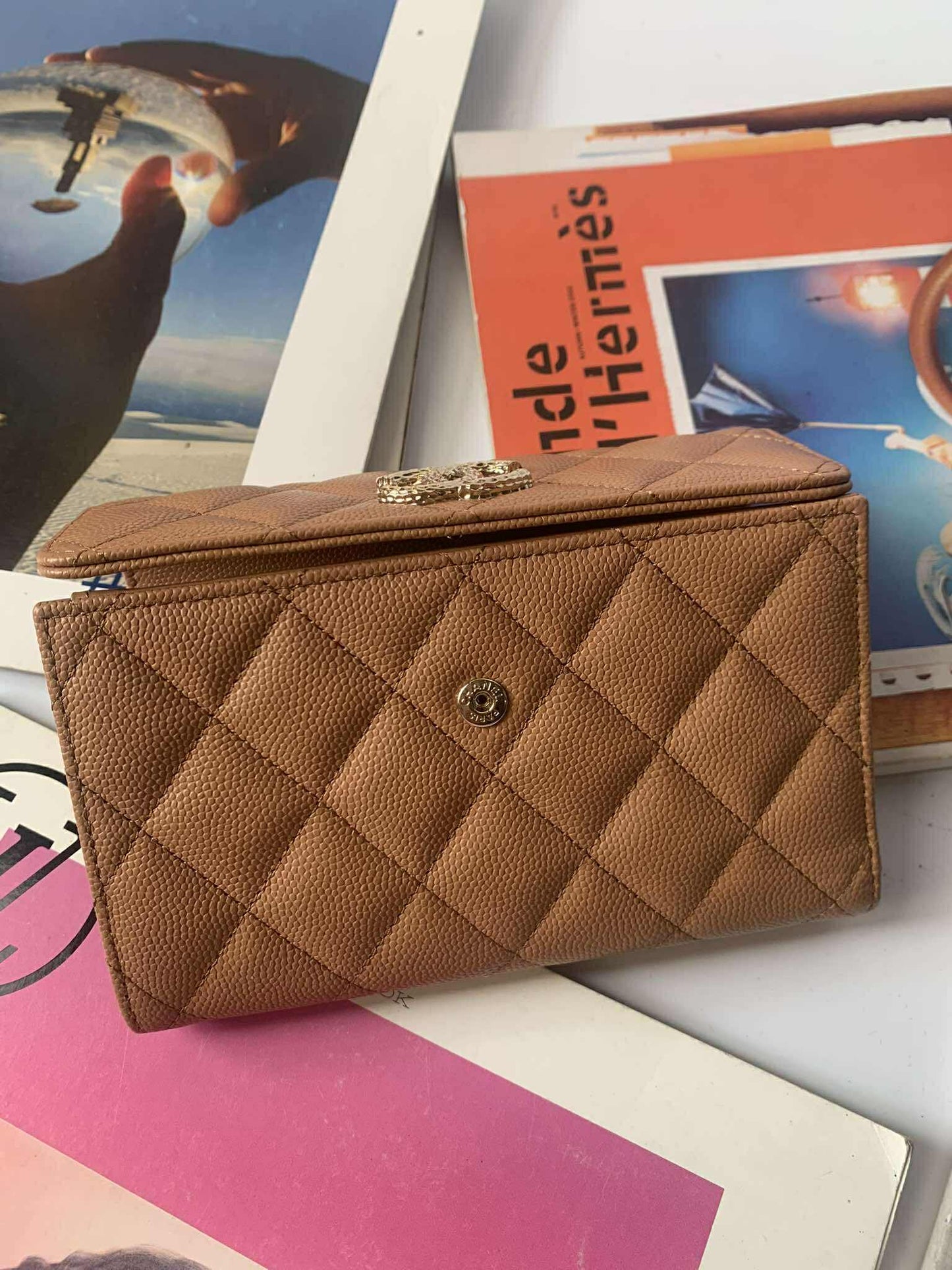 Chanel Passport holder dark beige GHW caviar GHW brand new