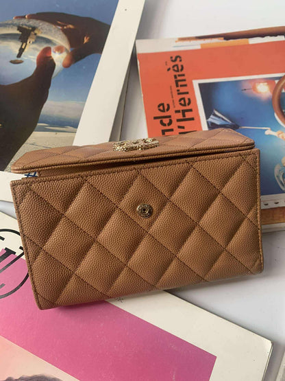 Chanel Passport holder dark beige GHW caviar GHW brand new