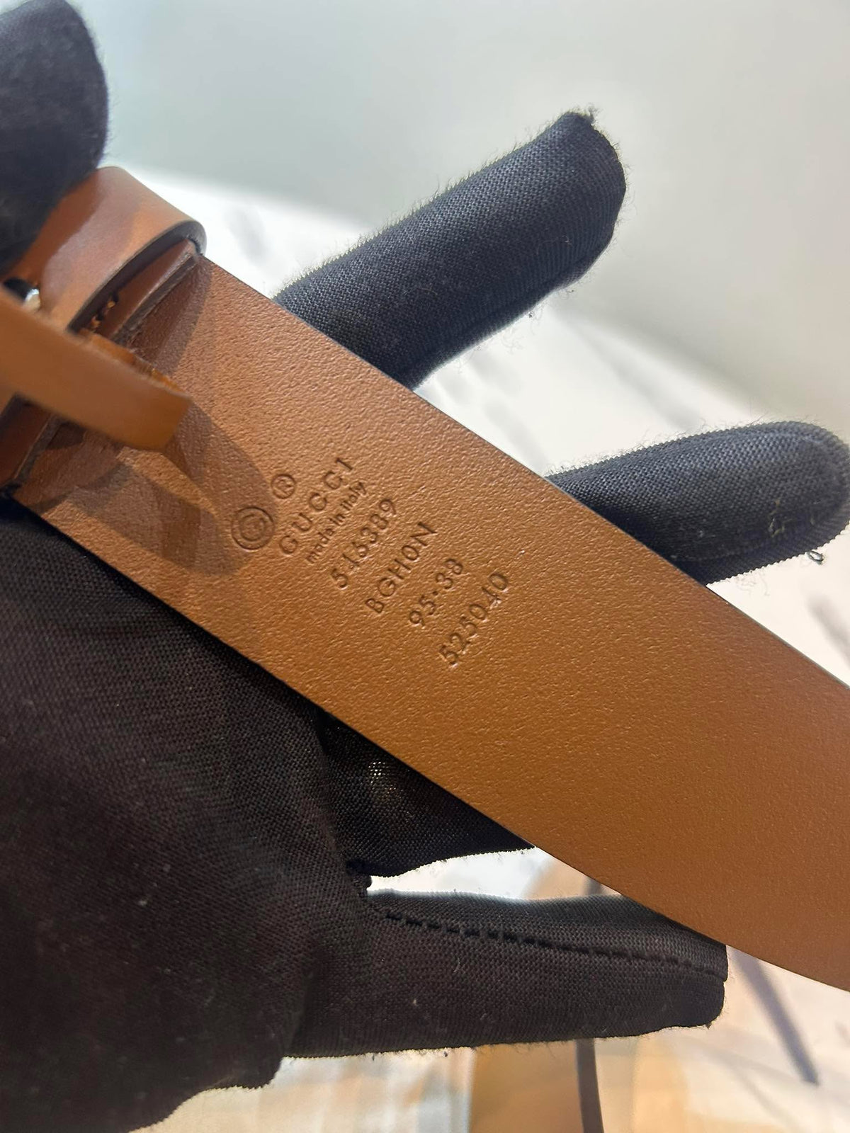 Gucci belt brown silver faded buckle size 95/38