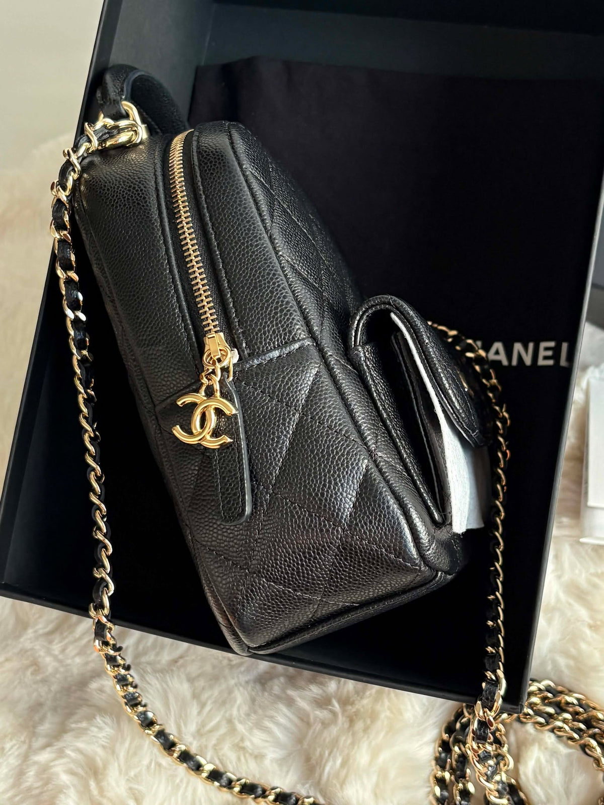 Chanel Mini Backpack Black Caviar Micro T90LAH95