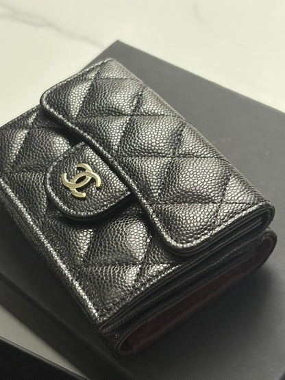 Chanel s-small wallet trifold caviar ghw micro XNEU6XN8