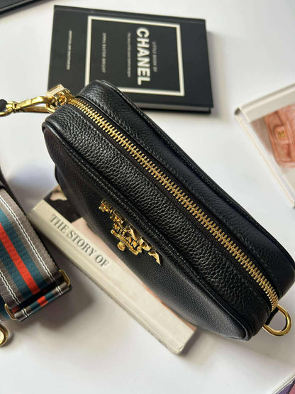 Prada camera bag mini black 158D sling bag crossbody guitar strap Brandnew