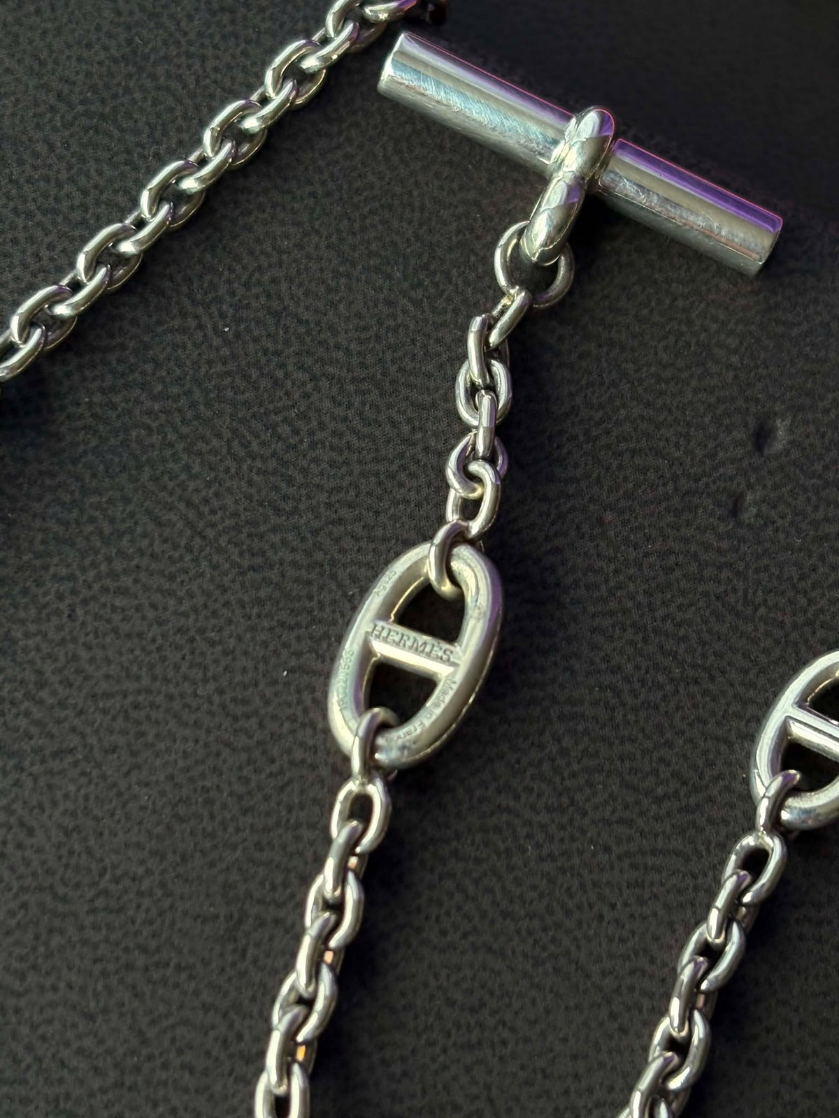 Hermes Farandole small model long necklace in silver
