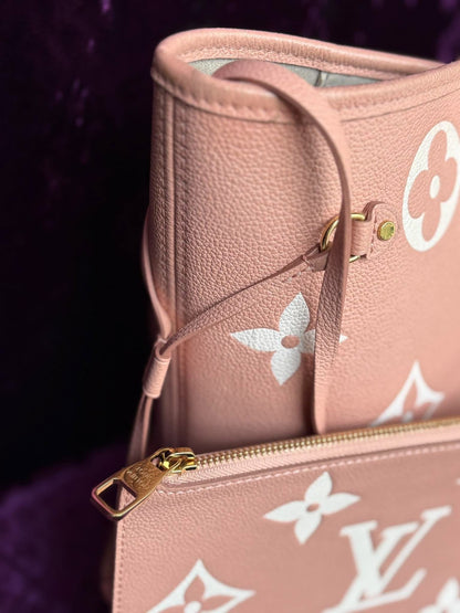 Louis Vuitton Neverfull Pm Impriente Pink Micro Rank A