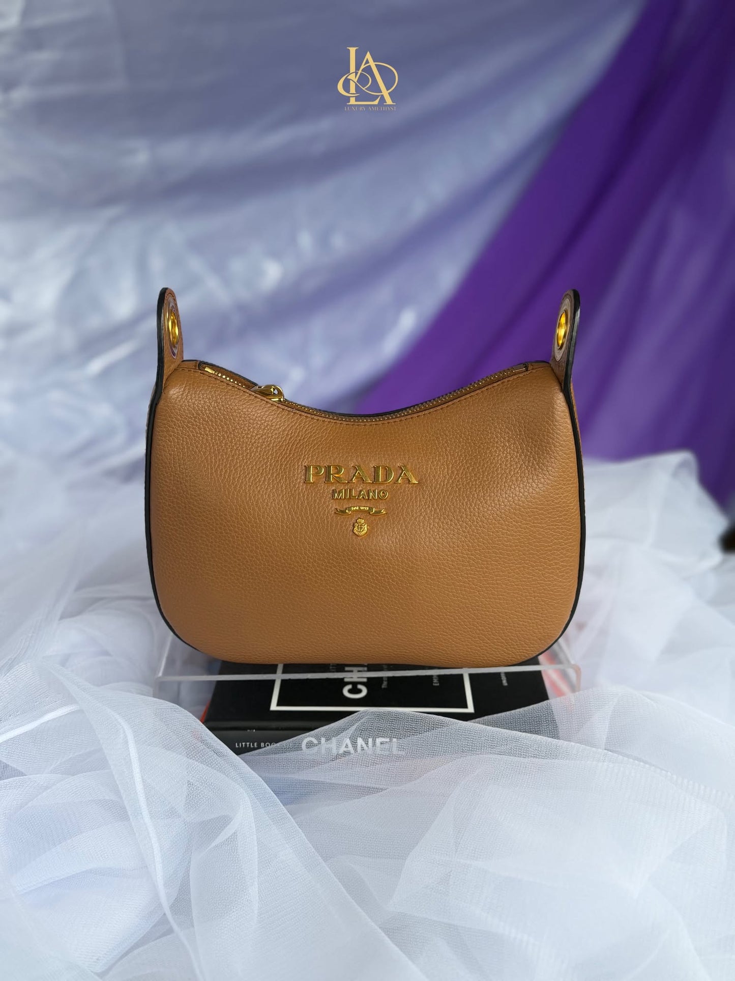 Prada Hobo mini caramel leather guitar strap Brandnew