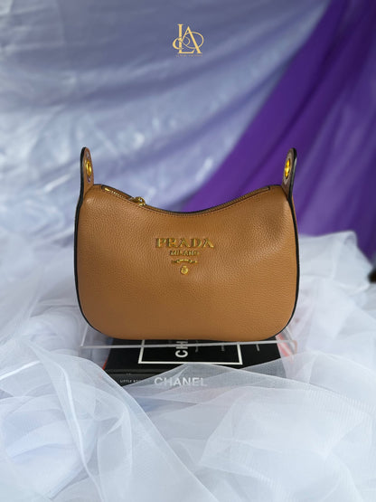 Prada Hobo mini caramel leather guitar strap Brandnew