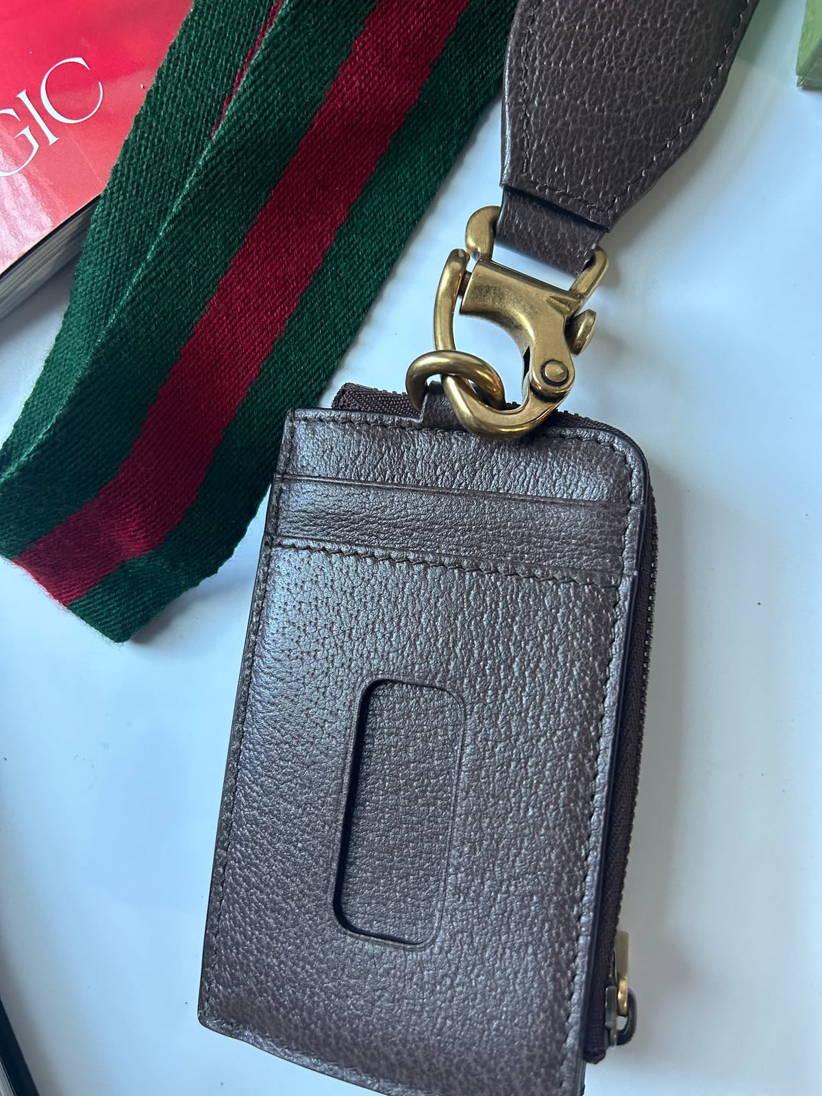 Gucci Card Holder with Strap Ophidia  Brandnew