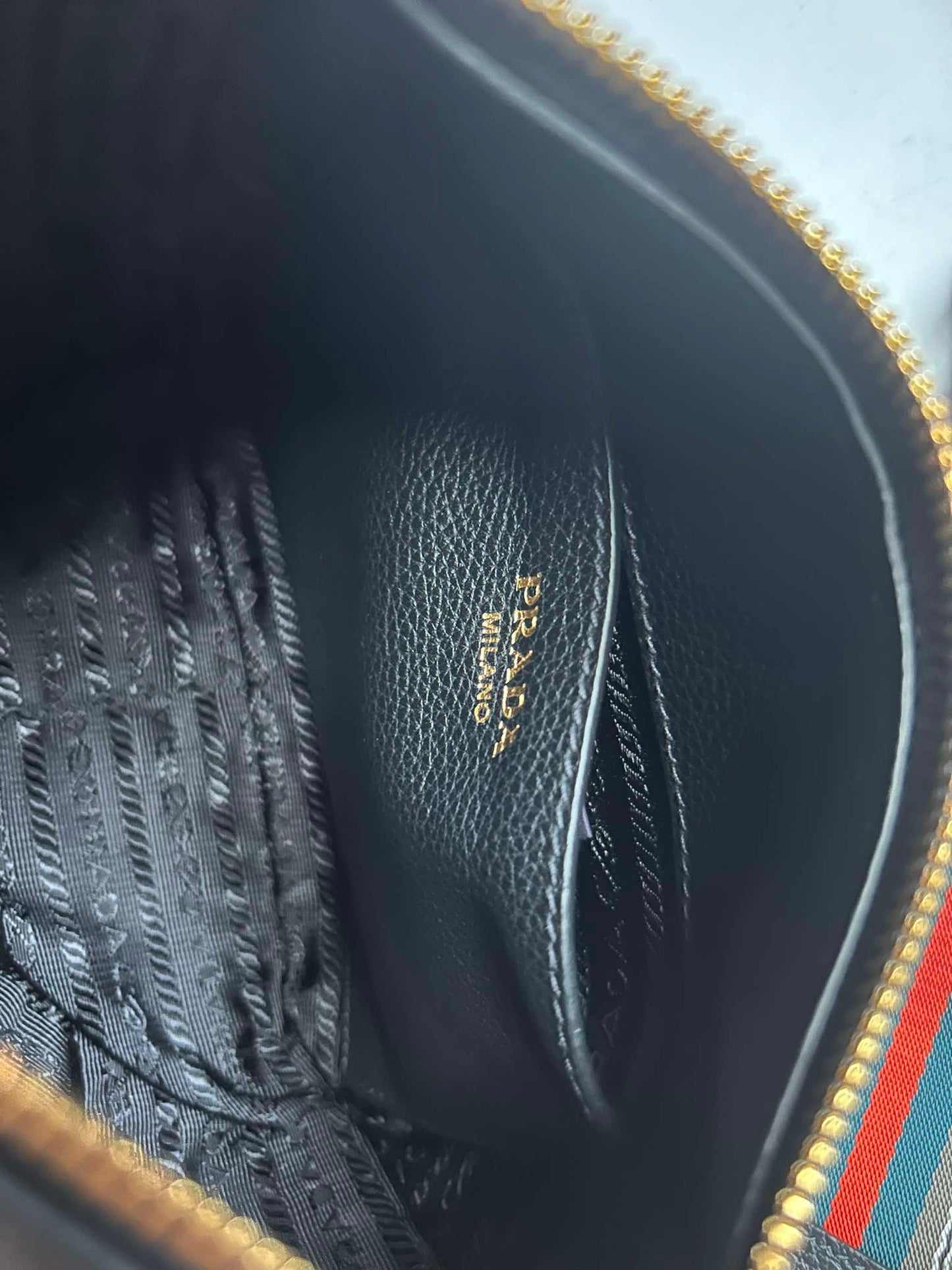 Prada Hobo mini black leather guitar strap Brandnew