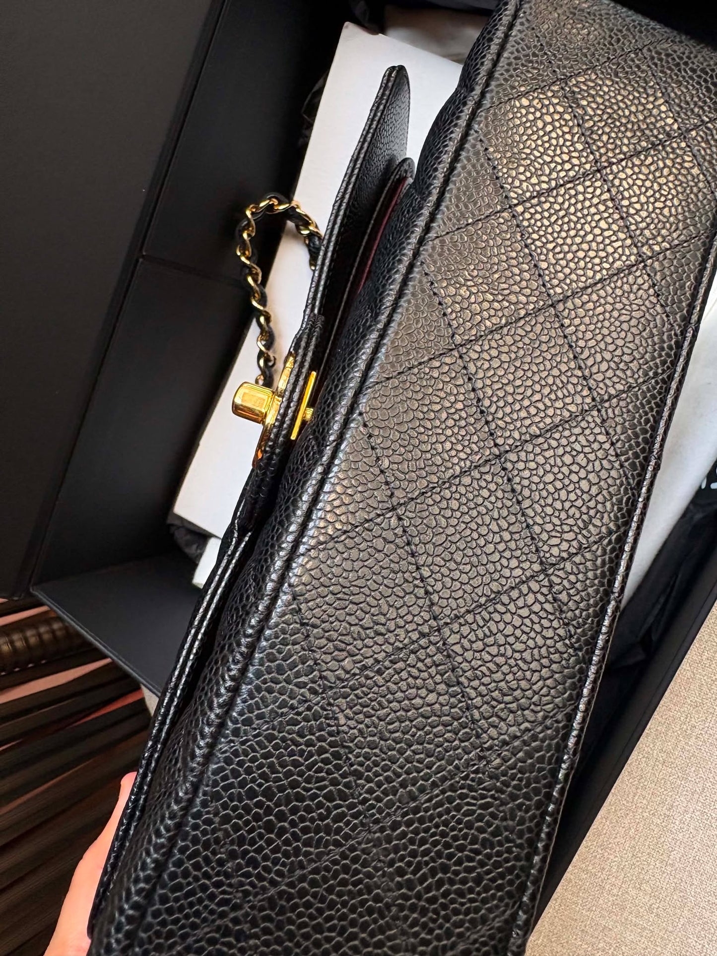 Chanel double flap black ghw micro H9PA0C2J rank A