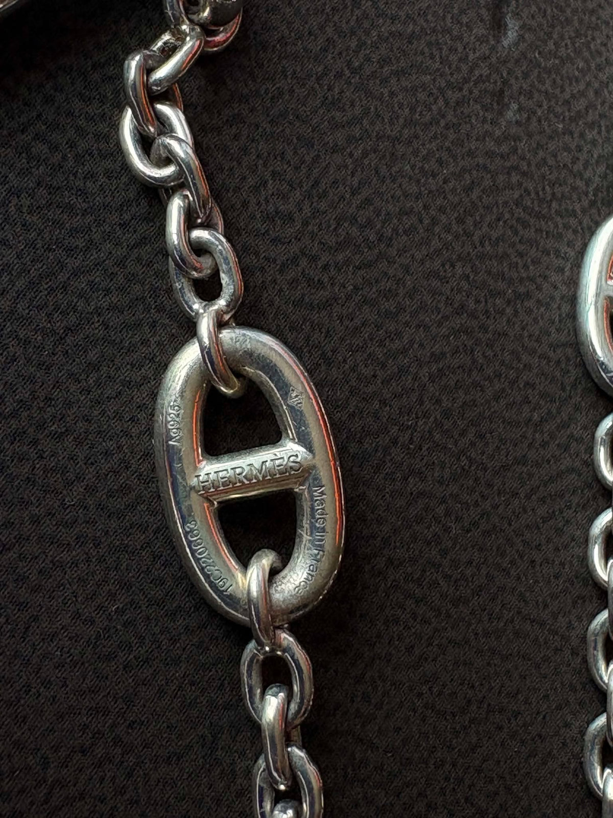 Hermes Farandole small model long necklace in silver