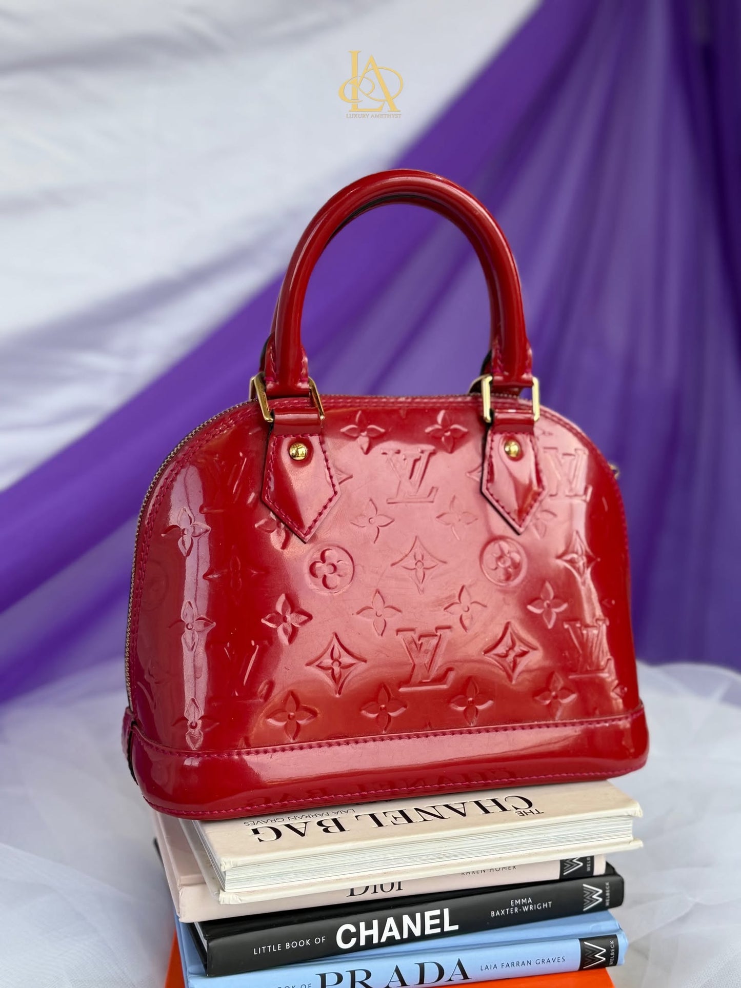 Louis Vuitton Alma bb impriente vernis red ghw M54180