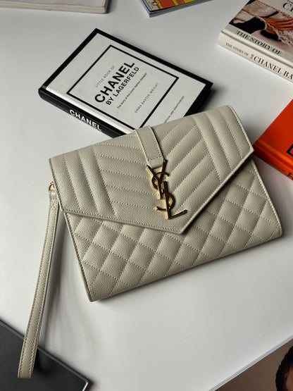 YSL white ghw clutch Brandnew