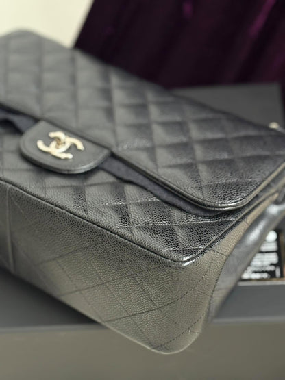 Chanel Jumbo Flap Black Caviar Shw Series 21624403