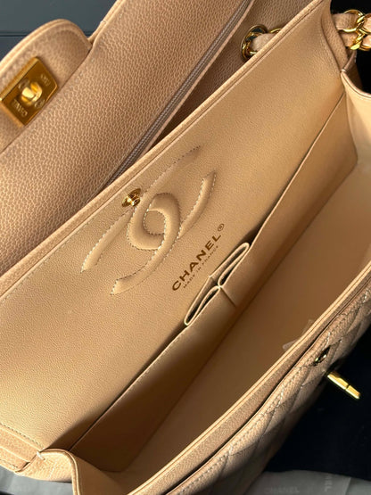 Chanel double flap med beige caviar ghw micro NPLHJ1P0 Rank SA
