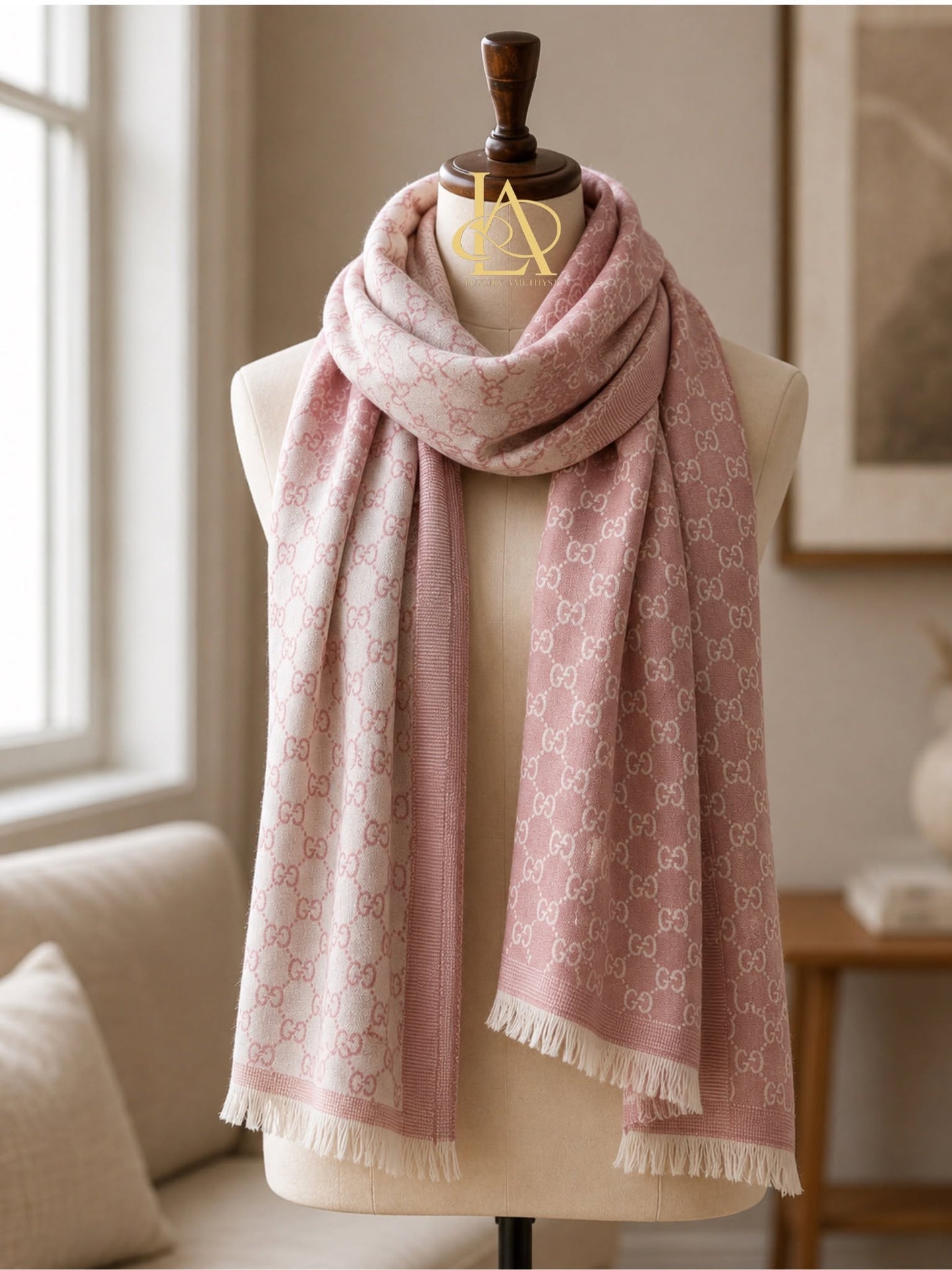 Gucci Shawl Pink 70x195 cm Brandnew