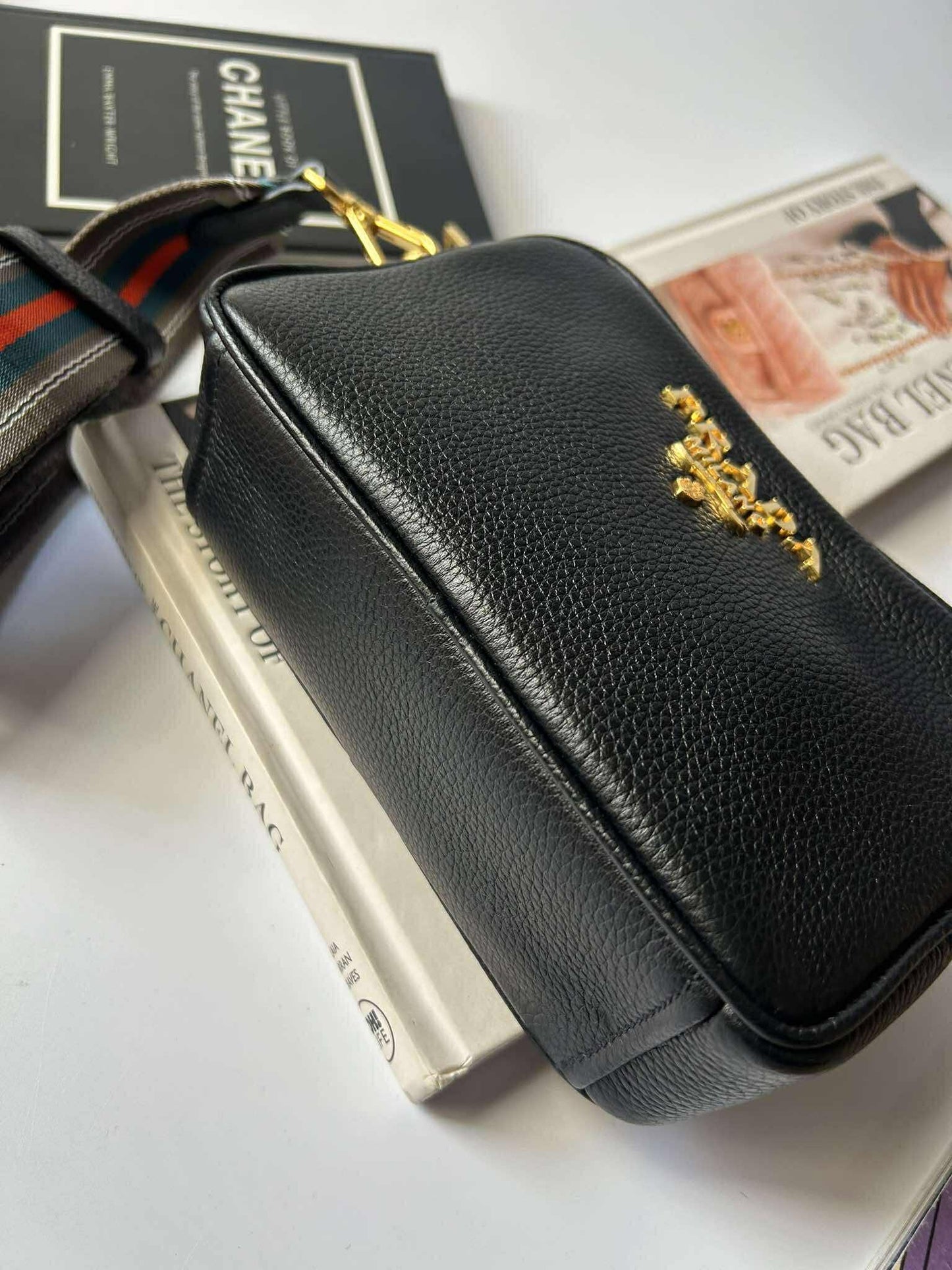 Prada camera bag mini black 158D sling bag crossbody guitar strap Brandnew
