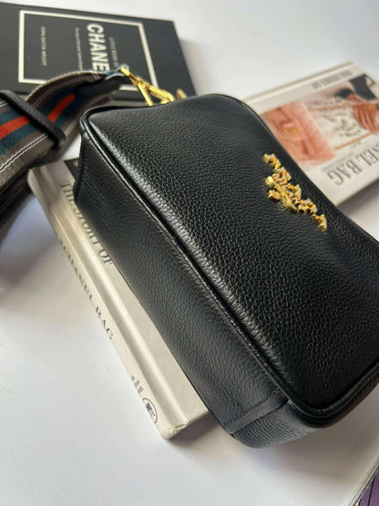Prada camera bag mini black 158D sling bag crossbody guitar strap Brandnew