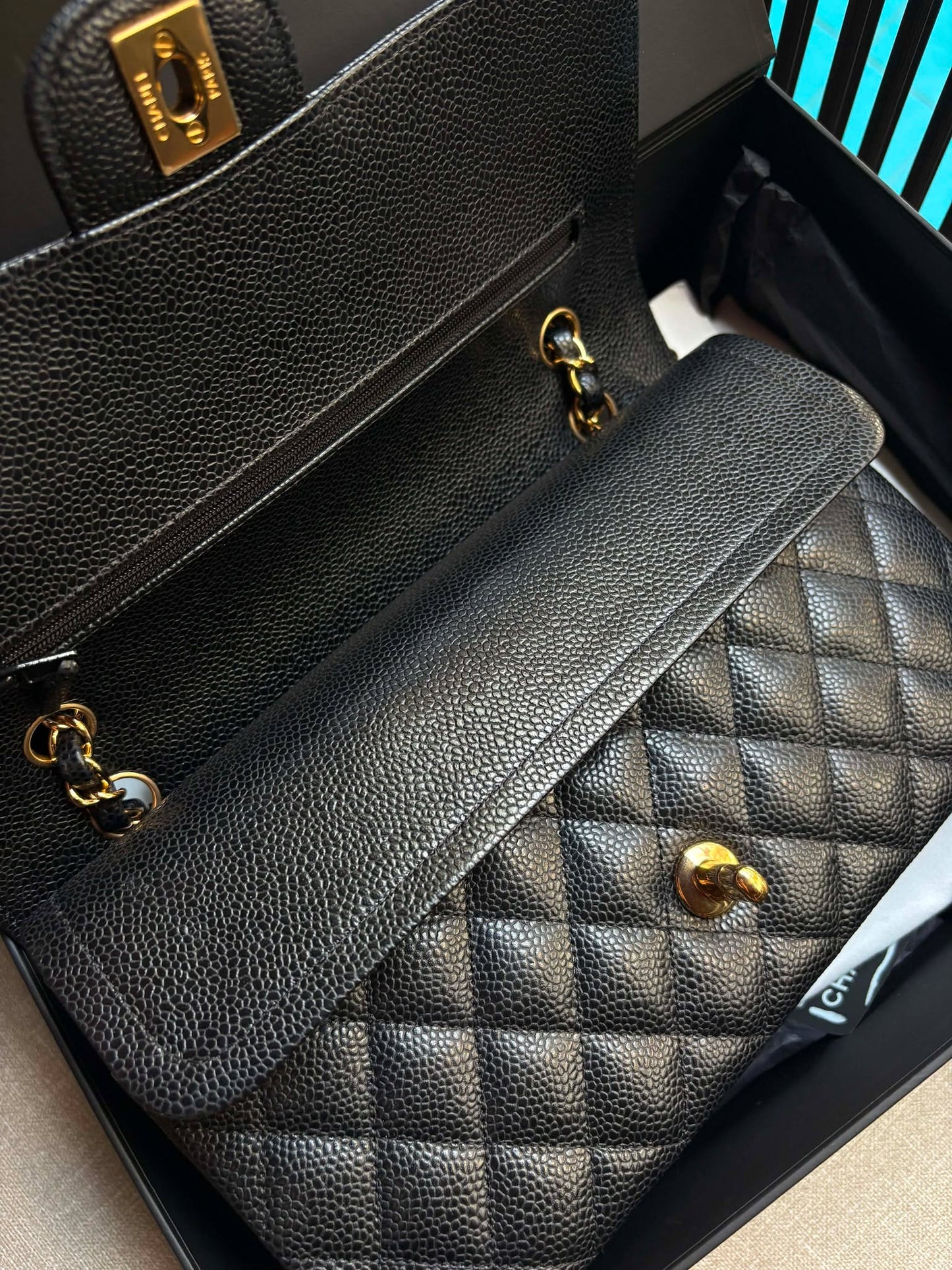 Chanel double flap black ghw micro H9PA0C2J rank A