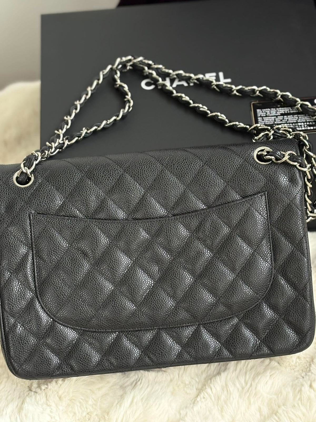 Chanel Jumbo Flap Black Caviar Shw Series 21624403