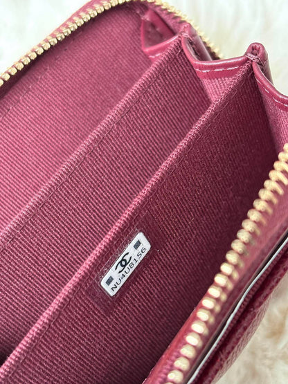 Chanel Compact zippy maroon chw caviar NU4U8156