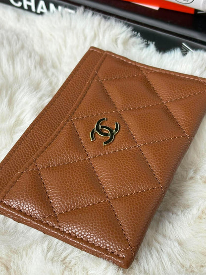 Chanel classic card holder ghw caramel XXCEXP8K