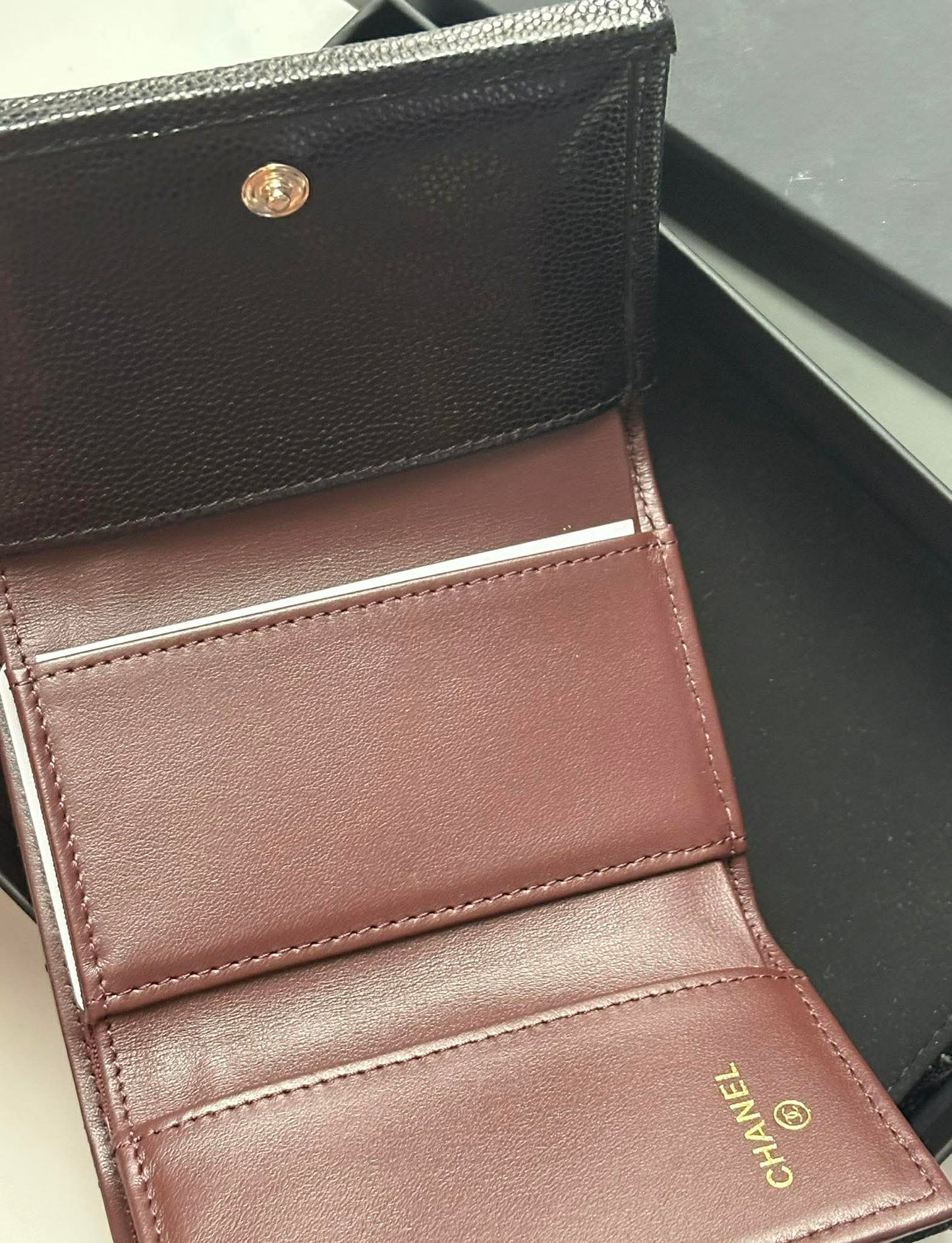 Chanel s-small wallet trifold caviar ghw micro XNEU6XN8