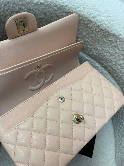 Chanel Double Flap Medium Beige Caviar