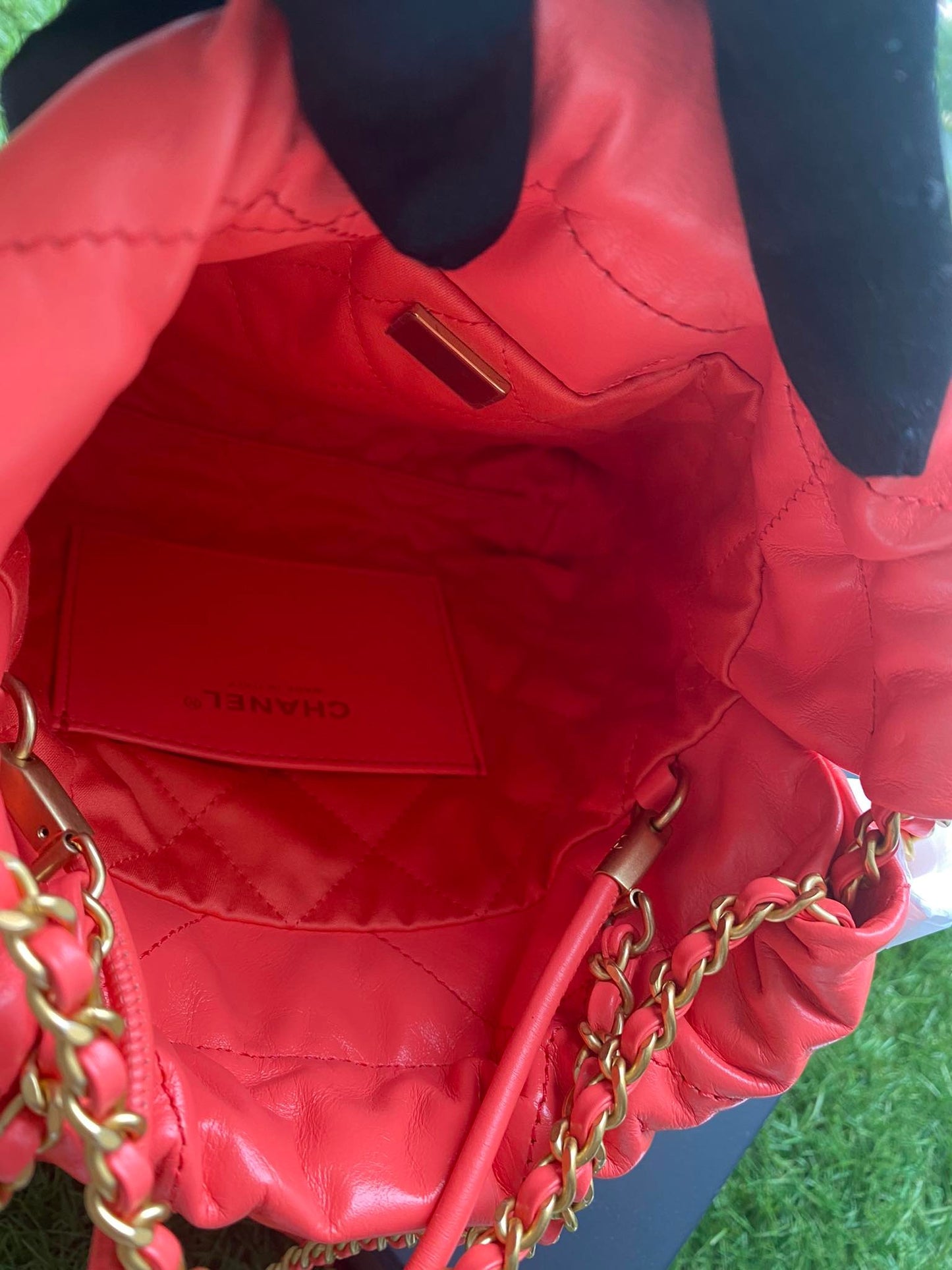 Chanel 23P hobo red calfskin sling bag