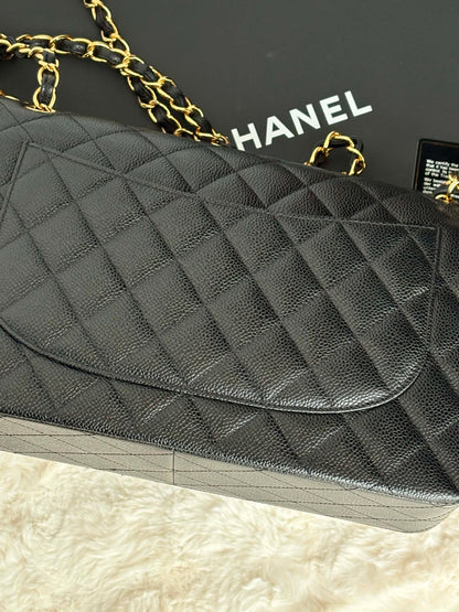 Chanel Large flap black caviar series 30424488 Rank SA