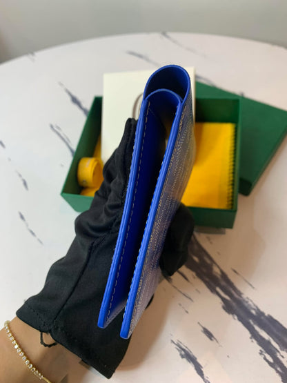 Goyard Bifold Wallet Mens Blue VAR 020236
