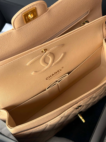 Chanel double flap med beige caviar ghw micro NPLHJ1P0 Rank SA