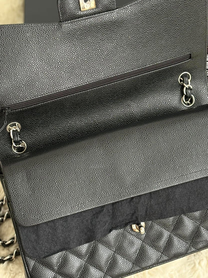 Chanel Jumbo Flap Black Caviar Shw Series 21624403