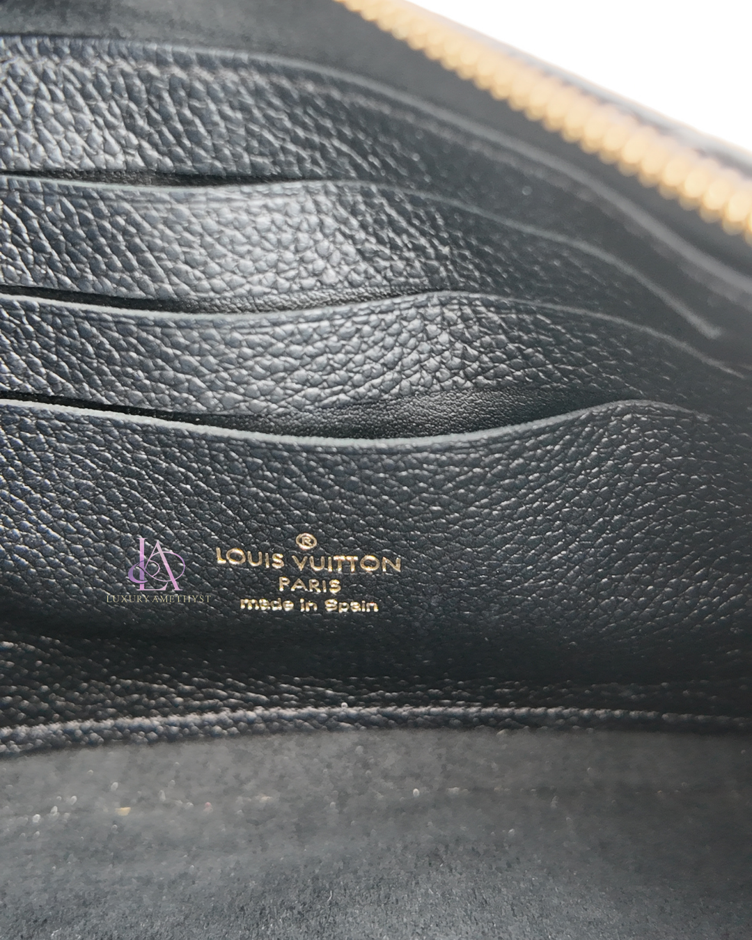 LV Black Beige Monogram Empreinte Double Zip Pochette