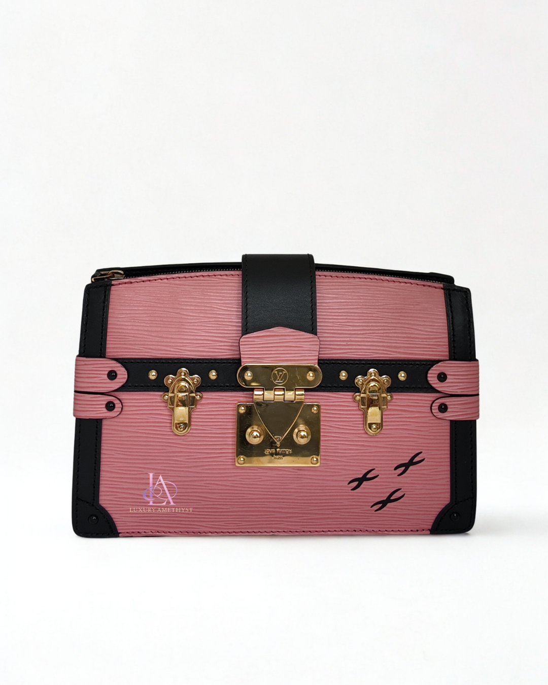 LV Trunk Clutch Micro Epi Pink