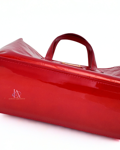 LV Vernis Handbag Red
