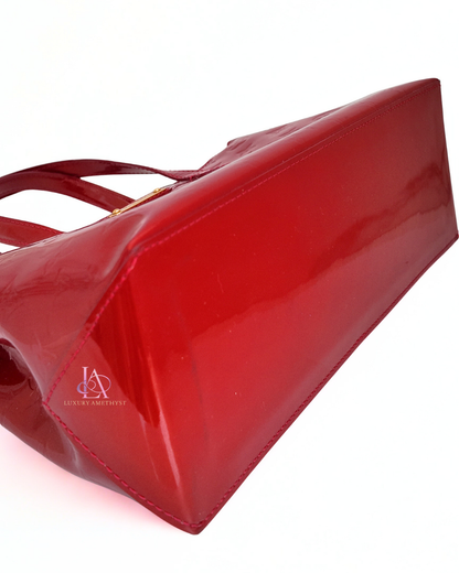 LV Vernis Handbag Red